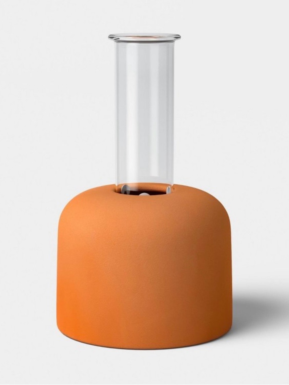 Set of 3 Threshold Orange Ceramic Bud Vase with Clear Glass Insert